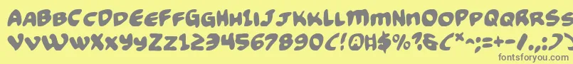 Funny2 Font – Gray Fonts on Yellow Background
