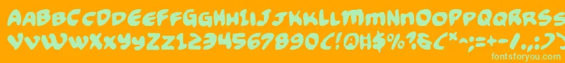Funny2 Font – Green Fonts on Orange Background