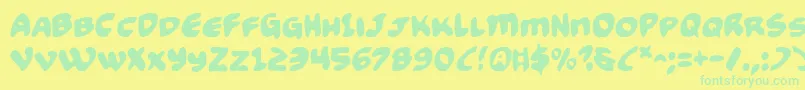 Funny2 Font – Green Fonts on Yellow Background