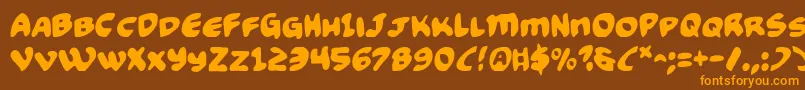Funny2 Font – Orange Fonts on Brown Background