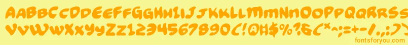 Funny2 Font – Orange Fonts on Yellow Background
