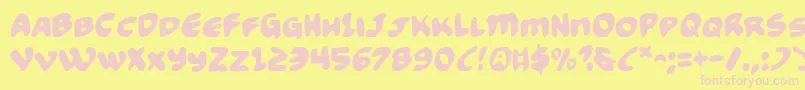 Funny2 Font – Pink Fonts on Yellow Background