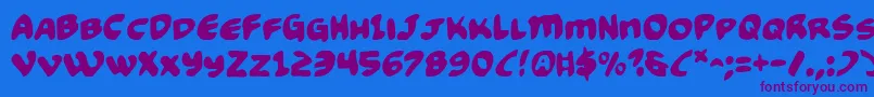Funny2 Font – Purple Fonts on Blue Background