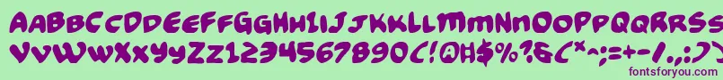 Fonte Funny2 – fontes roxas em um fundo verde