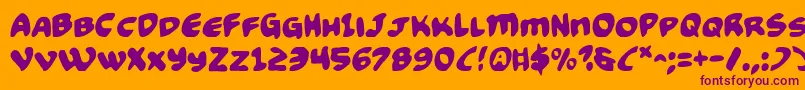 Funny2 Font – Purple Fonts on Orange Background