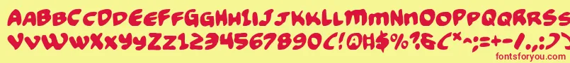 Funny2 Font – Red Fonts on Yellow Background
