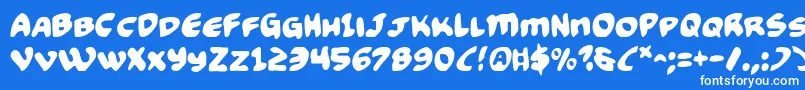 Funny2 Font – White Fonts on Blue Background