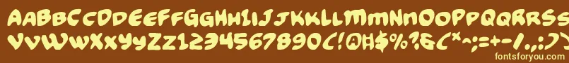 Funny2 Font – Yellow Fonts on Brown Background