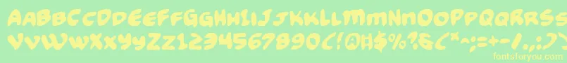 Więcej informacji o czcionce Funny2 Czcionka Funny2 – żółte czcionki na zielonym tle