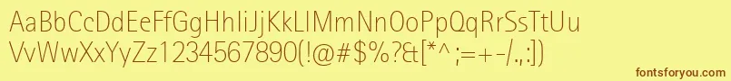 Police RotisIiSansProExtraLight – polices brunes sur fond jaune