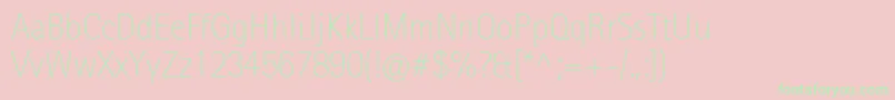 フォントRotisIiSansProExtraLight – ピンクの背景に緑の文字