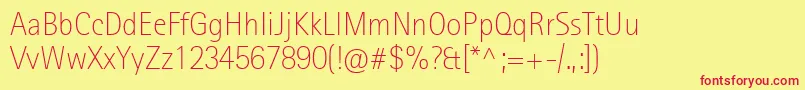 RotisIiSansProExtraLight Font – Red Fonts on Yellow Background
