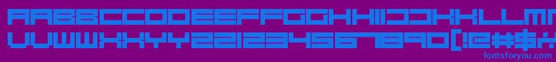 フォントRobotBlocks – 紫色の背景に青い文字