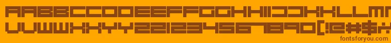 RobotBlocks Font – Brown Fonts on Orange Background