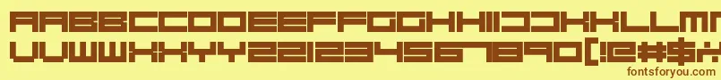 Шрифт RobotBlocks – коричневые шрифты на жёлтом фоне