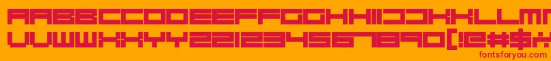 RobotBlocks Font – Red Fonts on Orange Background