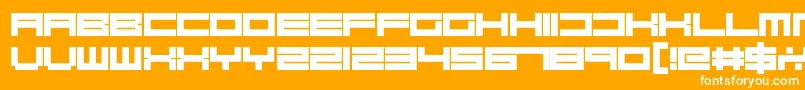 Fonte RobotBlocks – fontes brancas em um fundo laranja