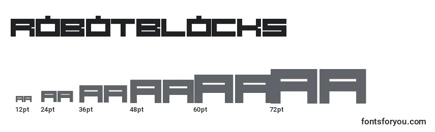 Tamanhos de fonte RobotBlocks