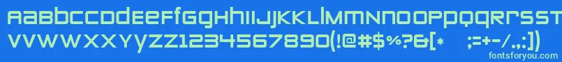 Zeroes Two Font – Green Fonts on Blue Background