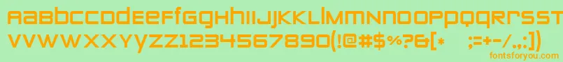 フォントZeroes Two – オレンジの文字が緑の背景にあります。