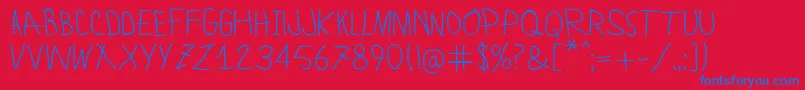 LamiarRegular Font – Blue Fonts on Red Background