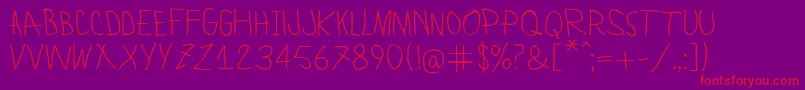 LamiarRegular-Schriftart – Rote Schriften auf violettem Hintergrund