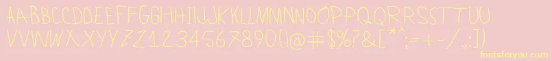 LamiarRegular-Schriftart – Gelbe Schriften auf rosa Hintergrund