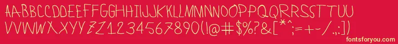 LamiarRegular Font – Yellow Fonts on Red Background