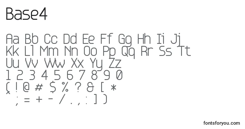 Czcionka Base4 – alfabet, cyfry, specjalne znaki