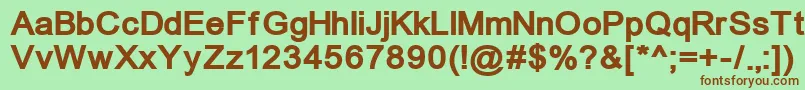 Un866b Font – Brown Fonts on Green Background