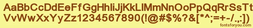 Un866b Font – Brown Fonts on Yellow Background