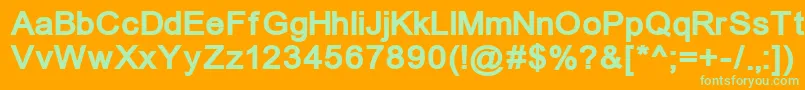 Un866b Font – Green Fonts on Orange Background