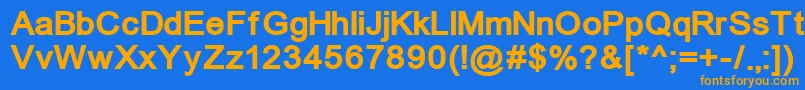 Un866b Font – Orange Fonts on Blue Background