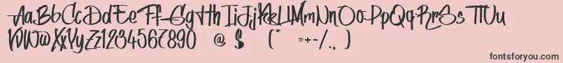 IndyWomen-Schriftart – Schwarze Schriften auf rosa Hintergrund