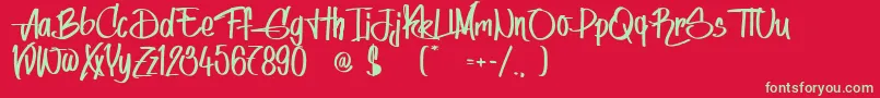 Czcionka IndyWomen – zielone czcionki na czerwonym tle