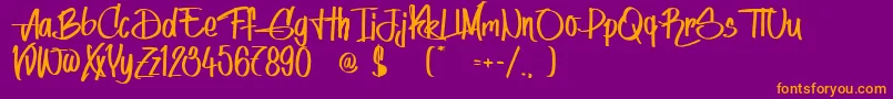 fuente IndyWomen – Fuentes Naranjas Sobre Fondo Morado