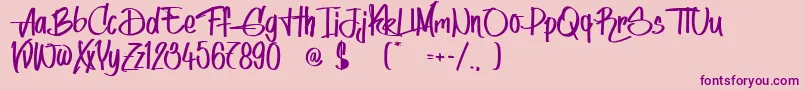 IndyWomen-Schriftart – Violette Schriften auf rosa Hintergrund