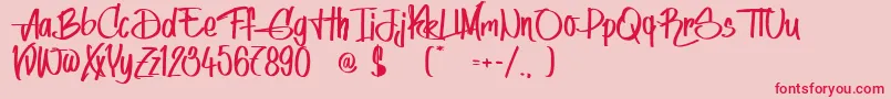 IndyWomen Font – Red Fonts on Pink Background