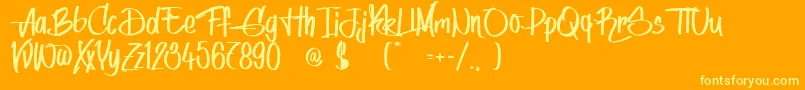 Czcionka IndyWomen – żółte czcionki na pomarańczowym tle