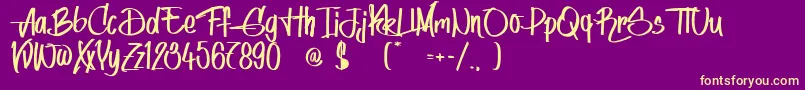 Fonte IndyWomen – fontes amarelas em um fundo roxo