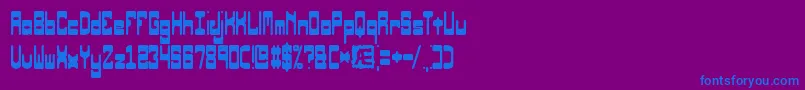 フォントOrbicularBrk – 紫色の背景に青い文字