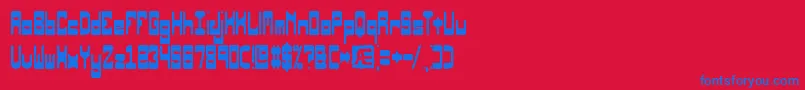 フォントOrbicularBrk – 赤い背景に青い文字