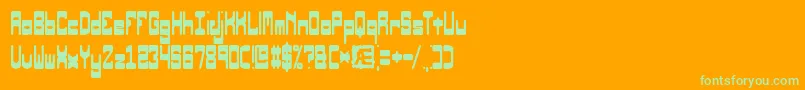 Weitere Informationen zur OrbicularBrk-Schriftart OrbicularBrk-Schriftart – Grüne Schriften auf orangefarbenem Hintergrund