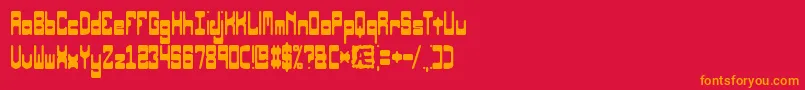 フォントOrbicularBrk – 赤い背景にオレンジの文字