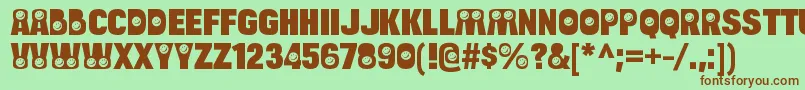 BulltoadsmileRegular Font – Brown Fonts on Green Background