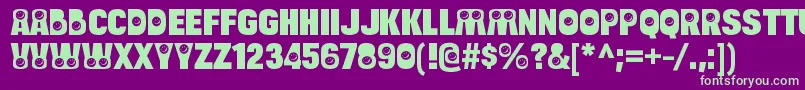 BulltoadsmileRegular Font – Green Fonts on Purple Background