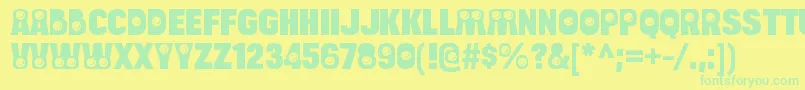 BulltoadsmileRegular Font – Green Fonts on Yellow Background