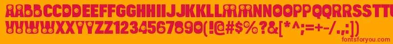 フォントBulltoadsmileRegular – オレンジの背景に赤い文字