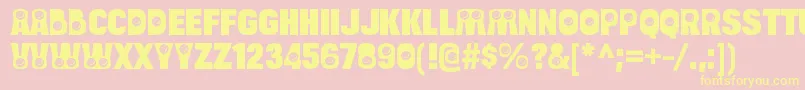 Подробнее о шрифте BulltoadsmileRegular Шрифт BulltoadsmileRegular – жёлтые шрифты на розовом фоне
