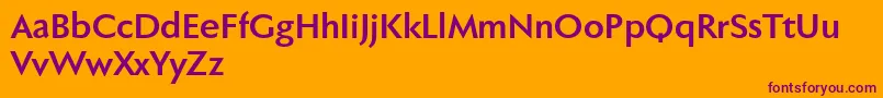 Czcionka Fabersanspro75reduced – fioletowe czcionki na pomarańczowym tle